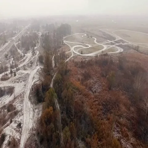 Aerial view of atv track. Stock Footage 69445352