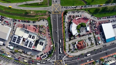 Aerial view of Auto City intersection in Perai, Malaysia. Video stock 347331813