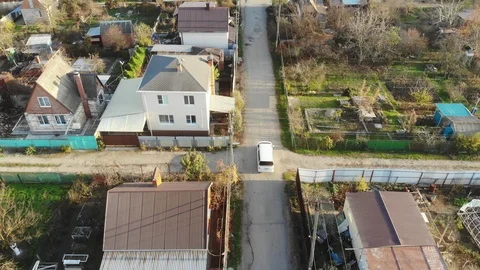 Aerial view of the auto on the road. Stock Footage 124592330