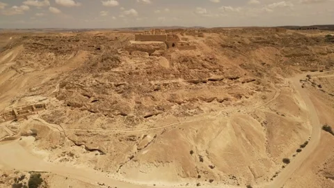 Aerial View of Avdat Ancient Ruins in the Negev Desert Israel Vídeos de archivo 337627717