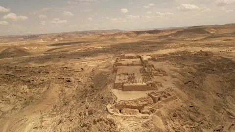 Aerial View of Avdat Ancient Ruins in the Negev Desert Israel Vídeos de archivo 337627866