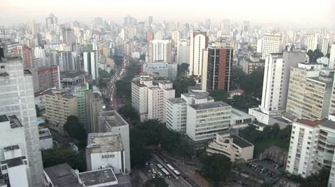 Aerial View Of Avenida 9 de Julho in Sao Paulo, Brazil 스톡 동영상 19714849