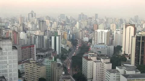 Aerial View Of Avenida 9 de Julho in Sao Paulo, Brazil 2 스톡 동영상 19714905