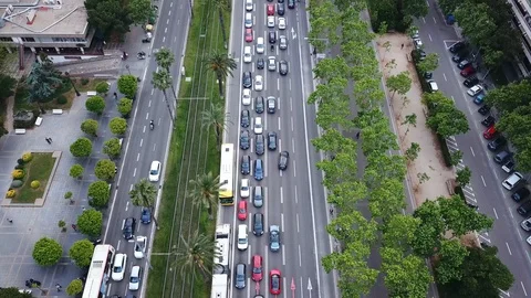 Aerial view to Avenida Diagonal Stock Footage 89903756