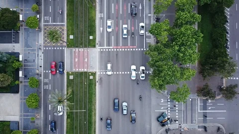 Aerial view to Avenida Diagonal Stock Footage 89903799
