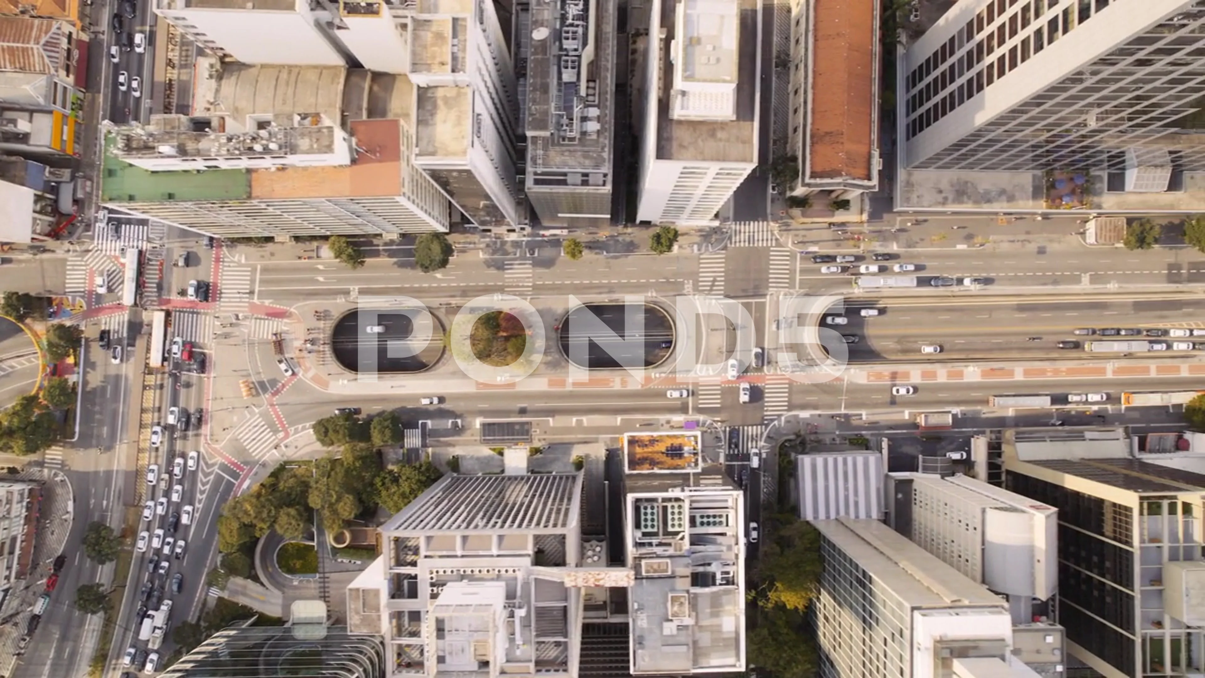 Aerial view of the Avenida Paulista and Sao Paulo Brazil Stock