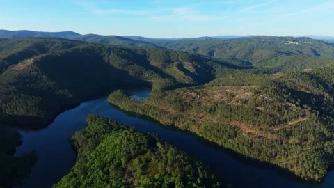Aerial View Of Avia River Valley At Mirador de San Vicente In Avión Video stock 337776331