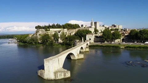 Aerial view of The Avignon Stock Footage 93074277