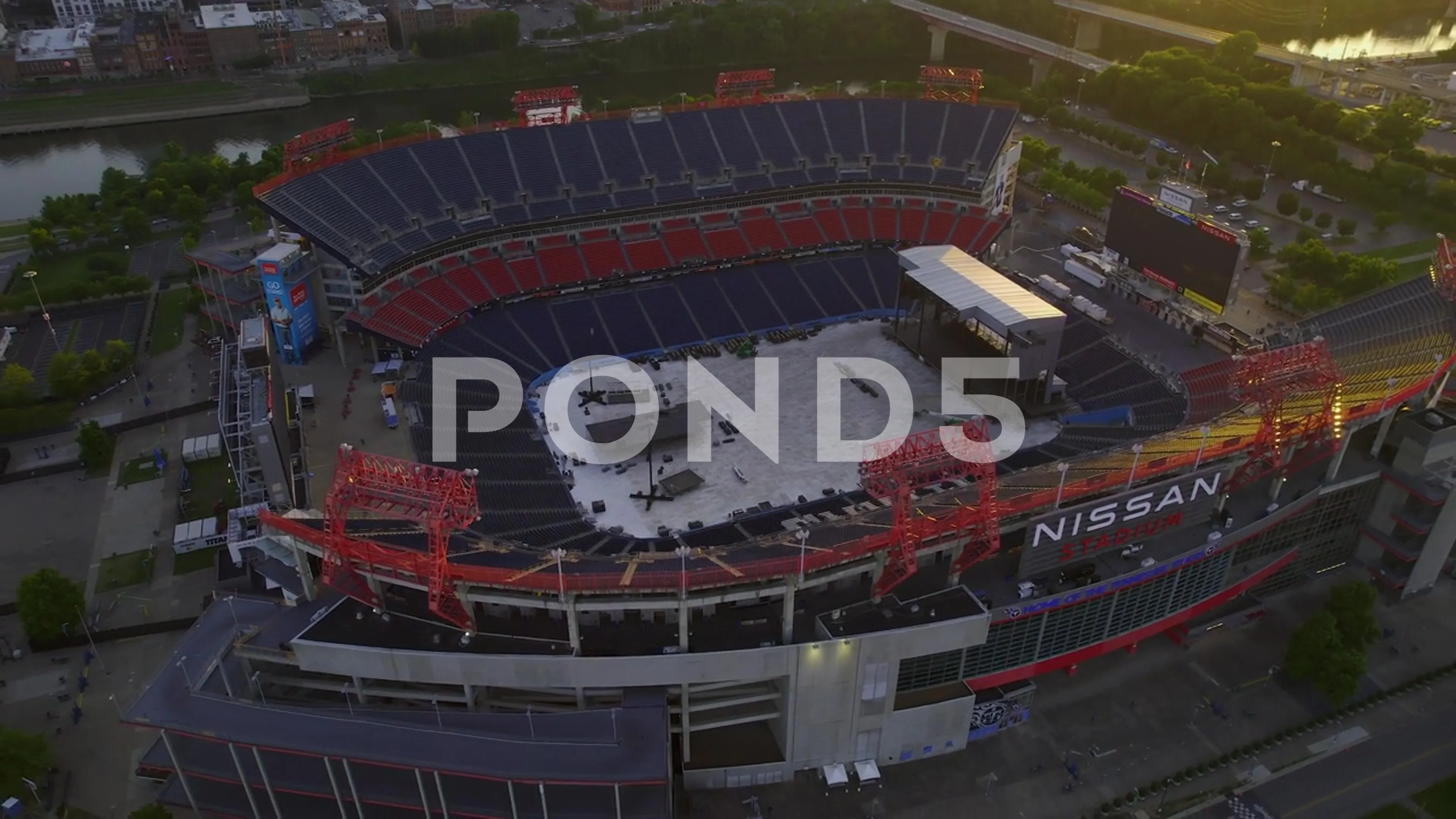 Drone video of Nissan Titans stadium, Na, Stock Video