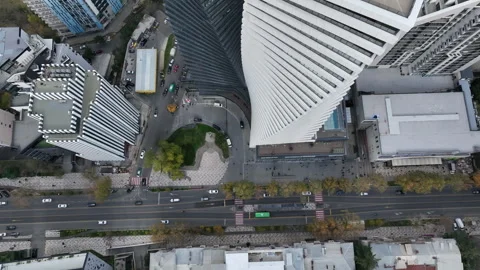 Aerial view of Axis towers - Modern building towers in Tbilisi. 库存影片 257882216