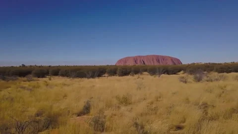 Aerial view of Ayers Rock, Uluru National Park, Northern Territories, Australia. Stock Footage 242313388
