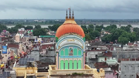 Aerial View of Ayodhya City Uttar Pradesh India Stock Footage 336592394