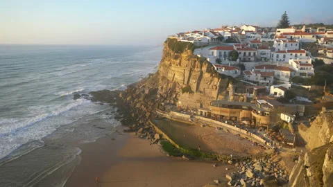 Aerial view of the Azenhas do Mar, Portugal, Europe. Vídeos de archivo 132890906