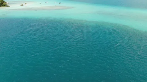 Aerial view of Bacalar Lagoon, Mexico. Stock Footage 339640077