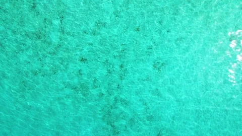 Aerial view of a background of tropical, calm, turquoise ocean Stock Footage 264157366