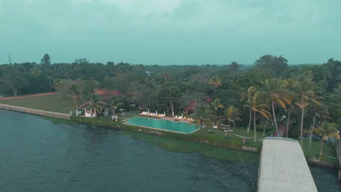 Aerial view of backwaters Kerala Stock Footage 303685572