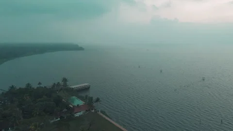 Aerial view of backwaters Kerala Stock Footage 303688622