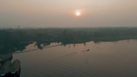 Aerial view of backwaters Kerala Stock Footage 303690607