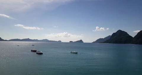 Aerial view of Bacuit bay in El Nido Palawan, Philippines. Stock Footage 98920249