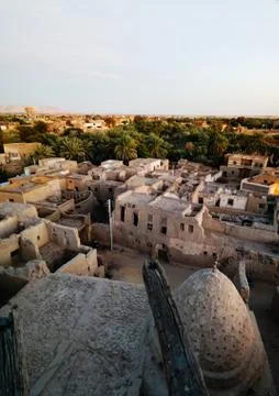 Aerial view to Balat old town in Dakhla oasis, Egypt Foto stock
