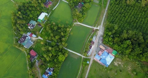 Aerial view of Baling town during sunrise Stock Footage 100617714