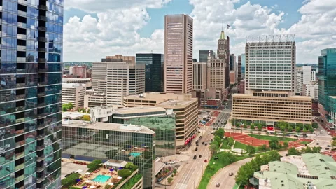 Aerial view of Baltimore skyline Video stock 157611447