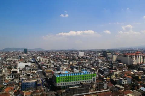 Aerial view of Bandung West Java Indonesia in daytime Stock Photos
