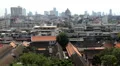 Aerial View of Bangkok, Thailand, Bird Eye View from Wat Saket, Poor Houses, Old HD Footage