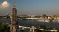 Aerial View of Bangkok, Thailand, Bird Eye View from Wat Arun, Chao Phraya River HD Footage