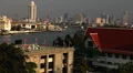 Aerial View of Bangkok, Thailand, Bird Eye View from Wat Arun, Chao Phraya River HD Footage