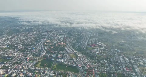 Aerial view of Bao Loc city, Vietnam Stock Footage 297827341
