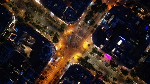 Aerial view of Barcelona Eixample residential district Stock Footage 244806418