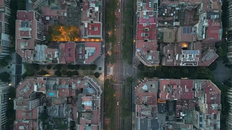 Aerial view of Barcelona Eixample residential district Stock Footage 244807286