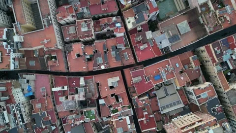 Aerial view of Barcelona Eixample residential district Stock Footage 244810004