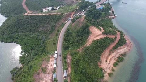 Aerial View of Barelang Bridge (Batam) Stock Footage 125352047
