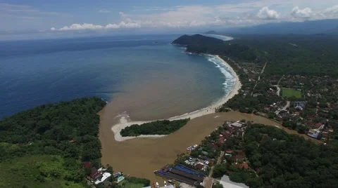 Aerial View of Barra do Una, Sao Paulo, Brazil Stock Footage 60222764