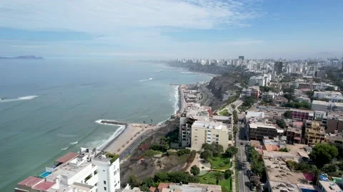 Aerial view of Barranco district in Lima, Peru Stock Footage 171549088