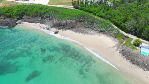Aerial View of Basalt Cliff Beach in Penghu 스톡 동영상 326426200