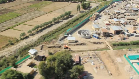 Aerial view of base in Afghanistan(HD)c Stock Footage