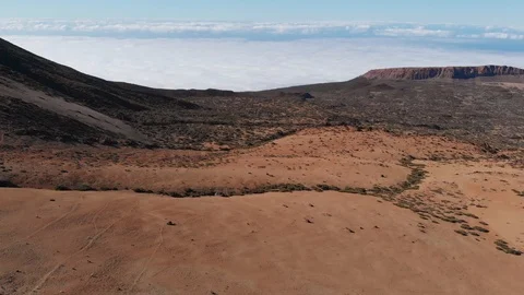 Aerial view of the base of the volcano Teide, Tenerife, Canary Islands, Spain Stock Footage 111247028