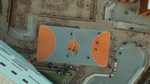 Aerial view basket field Stock Footage 210089857