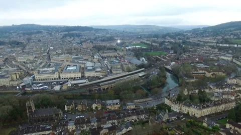 Aerial view of Bath city, UK Vídeo Stock 83128002