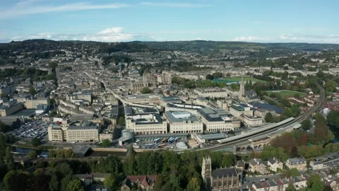 Aerial view of the Bath Skyline Stock Footage 140355924