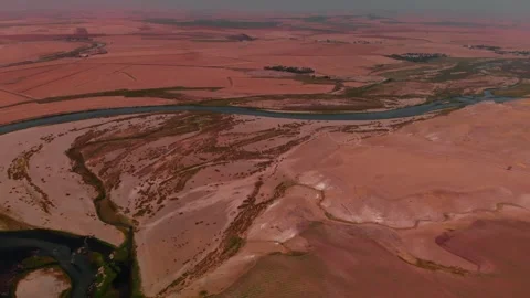 Aerial View of Batman River Flowing Through Eastern Anatolia Stock Footage 311160797
