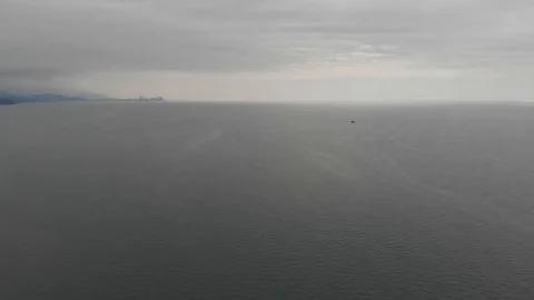 Aerial view of Batumi scape and ship in the sea Stock-Footage 115169747