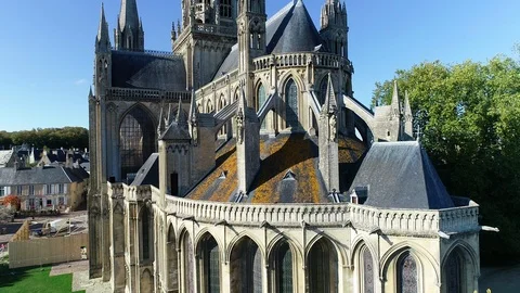 AERIAL VIEW OF BAYEUX Stock Footage 96758013
