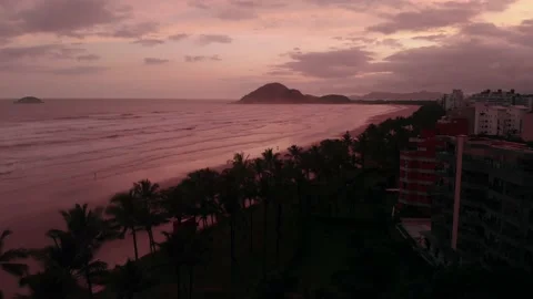 Aerial View of a Beach After Sunset 库存影片 150501730