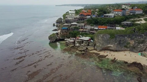 Aerial view on the beach and coast Stock Footage 79515424