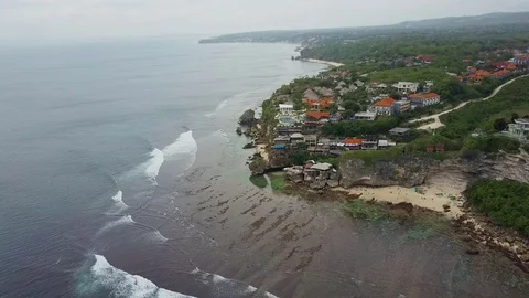 Aerial view on the beach and coast Stock Footage 79515630