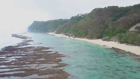 Aerial view on the beach and coast Stock Footage 81259596